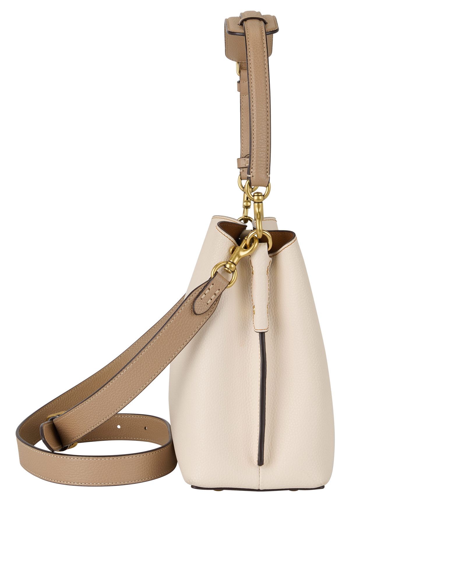 Willow Bucket Bag, &pound;195, Handbags, White, Leather, Side view